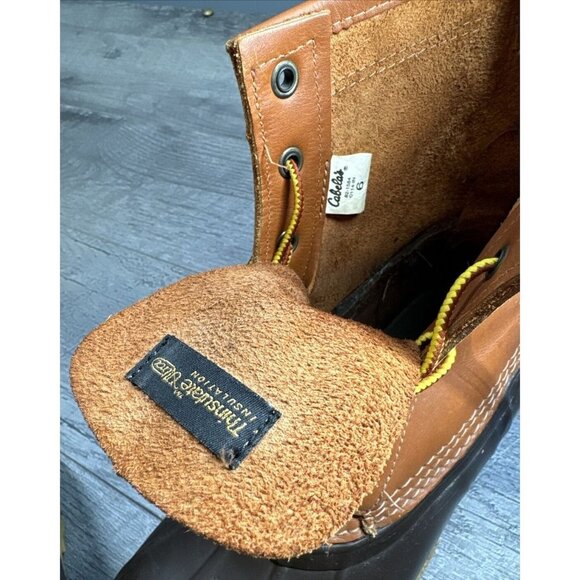 Cabela's‎ Duck Snow Boots Womens 6 Brown Leather Thinsulate Steel Shank Hunting - Picture 4 of 11